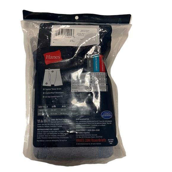 Hanes Tagless ComfortBlend 4 Pack Boxer Briefs Size M - Picture 4 of 6